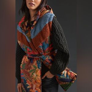 NWOT Farm Rio x Anthropologie Lively Puffer Vest S